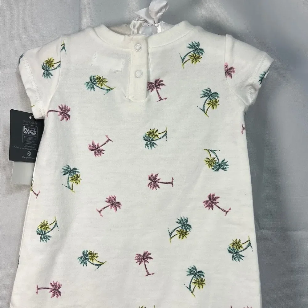 Grayson Mini cotton shortie romper with palm tree print New with tags